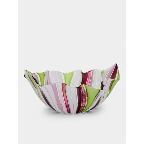 Venini Fazzoletto a Canne Hand-Blown Murano Glass Vase