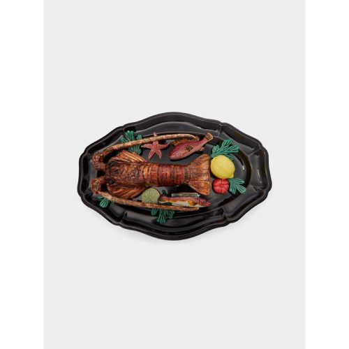 1950s Majolica Ceramic Lobster Platter