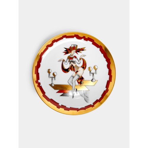 Art Dco Dancer Hand-Painted Porcelain Plate