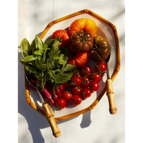 Bamboo Hand-Painted Ceramic Large Platter