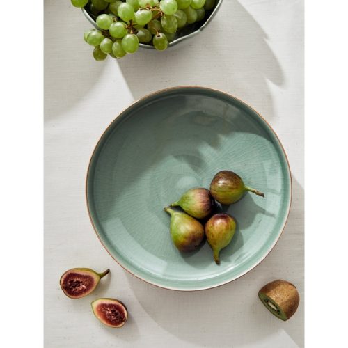Comb Pattern Celadon Serving Dish