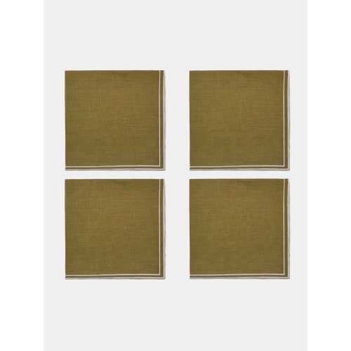 D.Q Embroidered Linen Napkins (Set of 4)