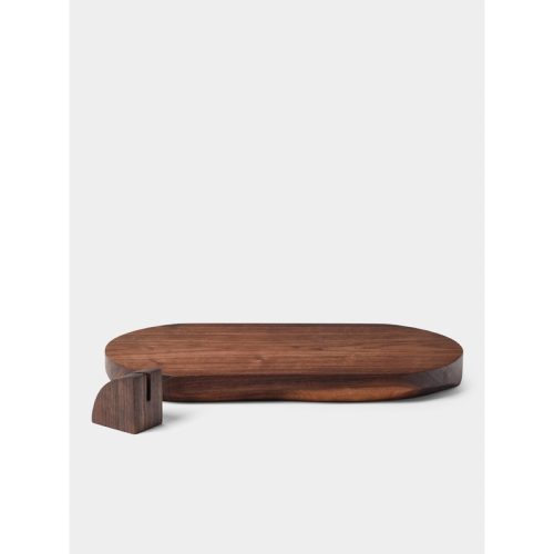 Hand-Carved Walnut Bread Board and Knife Holder (Set of 2)