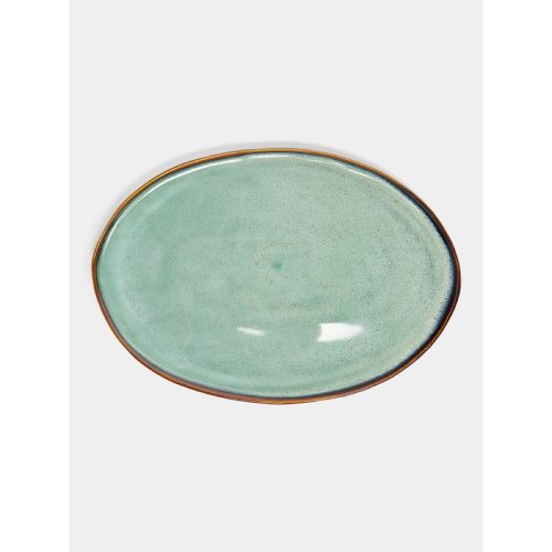 Hand-Glazed Ceramic Oval Platter