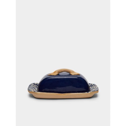Hand-Printed Ceramic Butter Dish