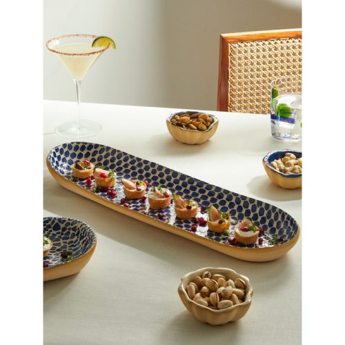 Hand-Printed Ceramic Large Canape Platter