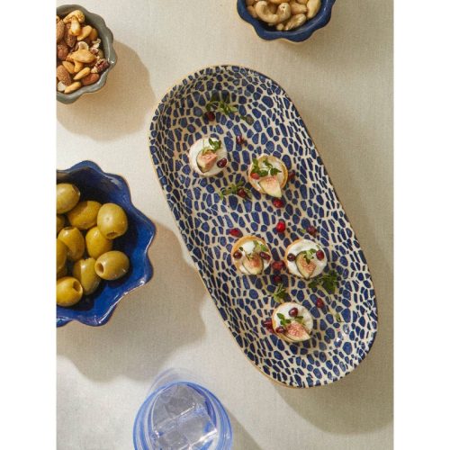 Hand-Printed Ceramic Small Canape Platter