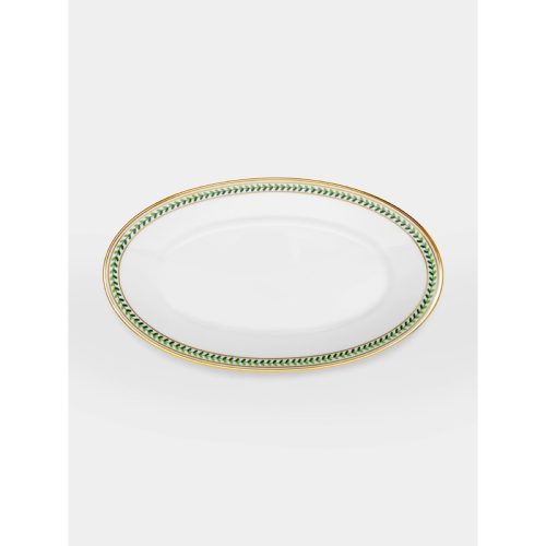 Leafed Edge Hand-Painted Porcelain Serving Platter