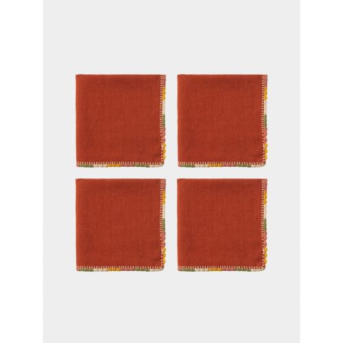 Luxor Hand-Crocheted Linen Napkins (Set of 4)