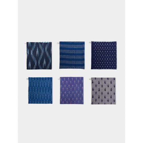 Nighttime Array Block-Printed Cotton Napkins (Set of 6)