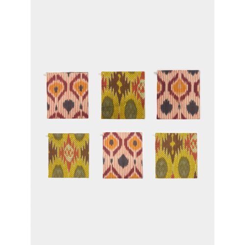 Rusted Sunflower Block-Printed Cotton Napkins (Set of 6)
