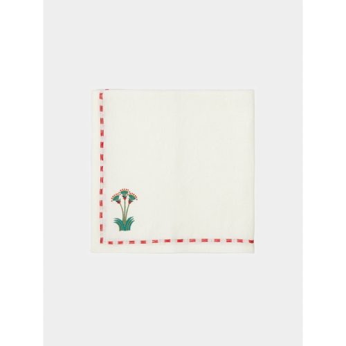 Sacred Nile Hand-Embroidered Linen Napkins (Set of 4)