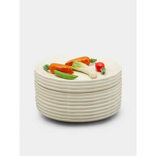 Vegetables Hand-Painted Ceramic Trompe-L’oeil Box