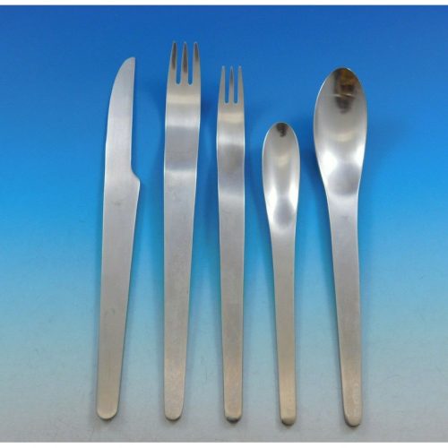 Arne Jacobsen by Georg Jensen Stainless Steel Flatware Set Service 42 pcs Estate