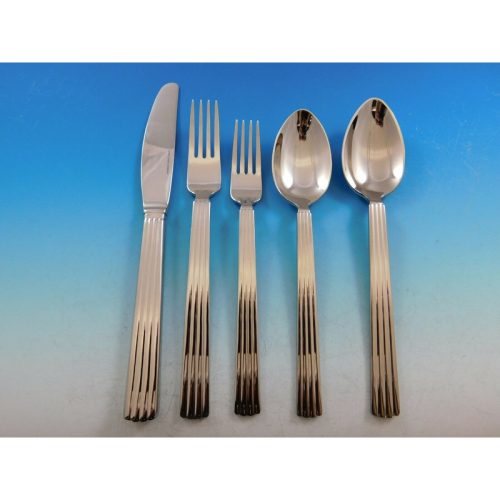 Bernadotte by Georg Jensen Stainless Steel Flatware Set 12 Service 62 pcs Unused
