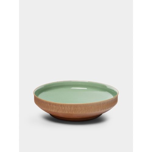 Comb Pattern Celadon Serving Bowl