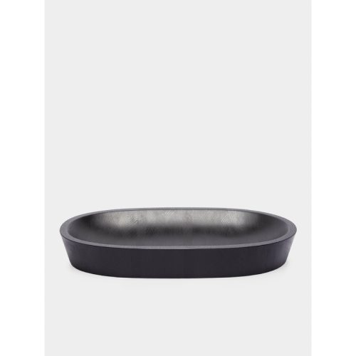 Ebonised Oak Large Oval Bowl