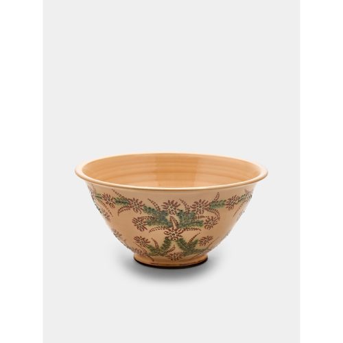 Flowers Hand-Painted Ceramic Large Serving Bowl