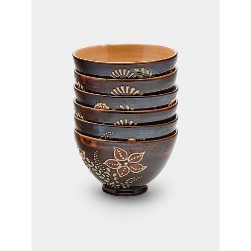 Flowers Hand-Painted Ceramic Petit Bowls (Set of 6)