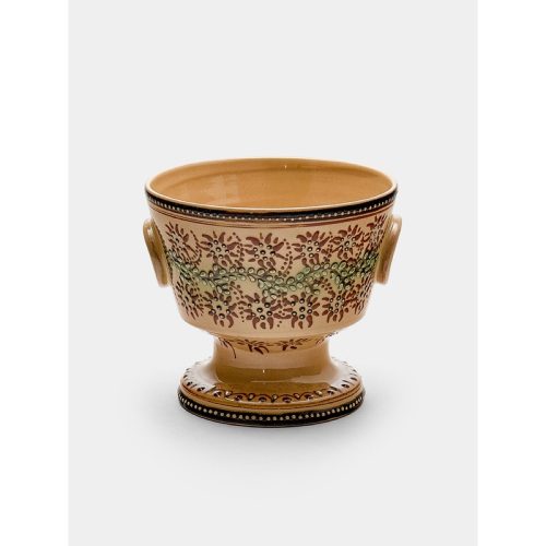 Flowers Hand-Painted Ceramic Small Raised Bowl