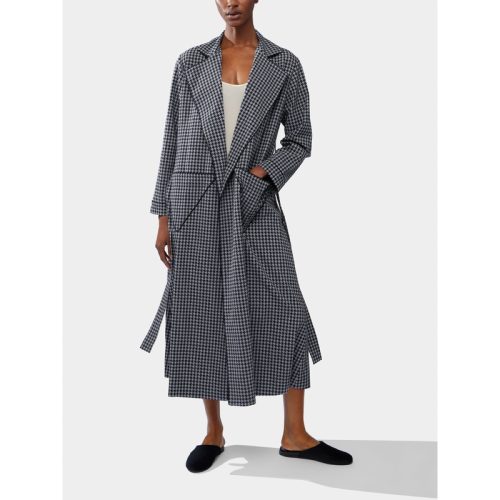 Georgette Houndstooth Robe