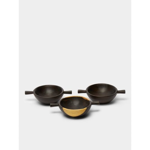Hand-Carved Blackwood Snack Bowls (Set of 3)