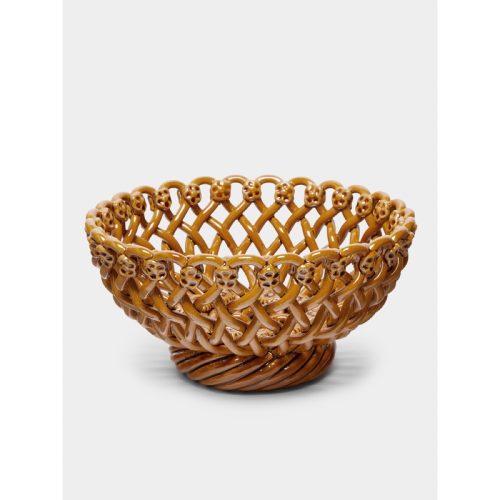 Hand-Glazed Ceramic Braided Serving Bowl