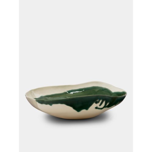 Hand-Glazed Porcelain Salad Bowl