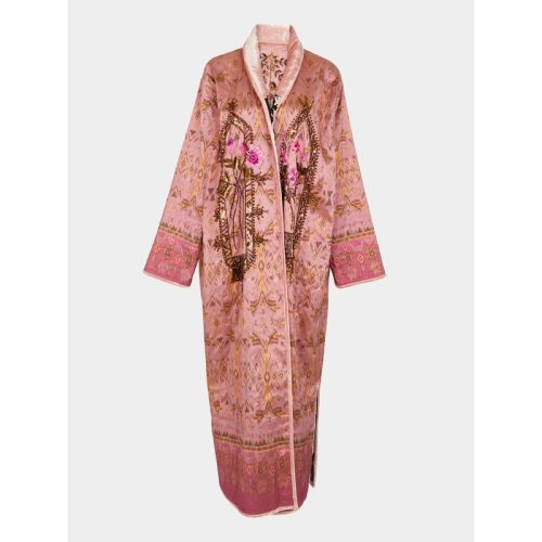 Hand-Painted Batik and Ikat Silk Reversible Robe | One Size