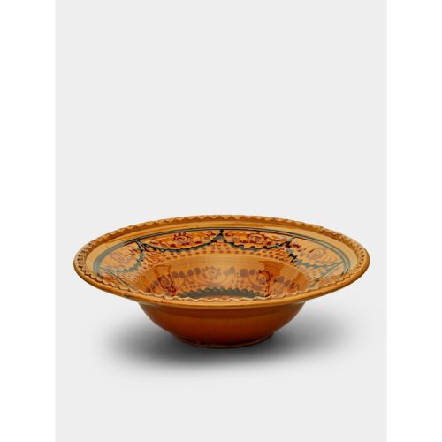 Hand-Painted Slipware Large Serving Bowl
