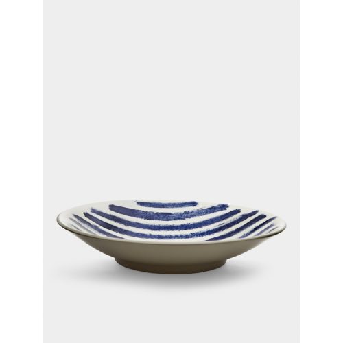 Indigo Rain Ceramic Large Serving Bowl