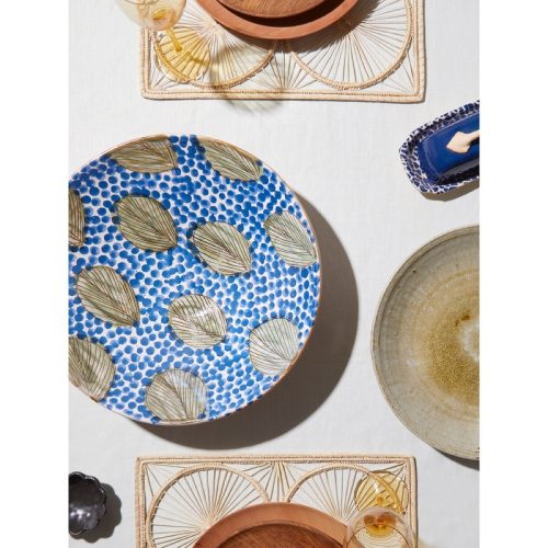 Leaves Hand-Painted Ceramic Serving Bowl