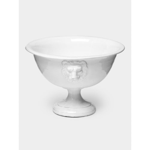 Lion Hand-Glazed Ceramic Fruit Stand