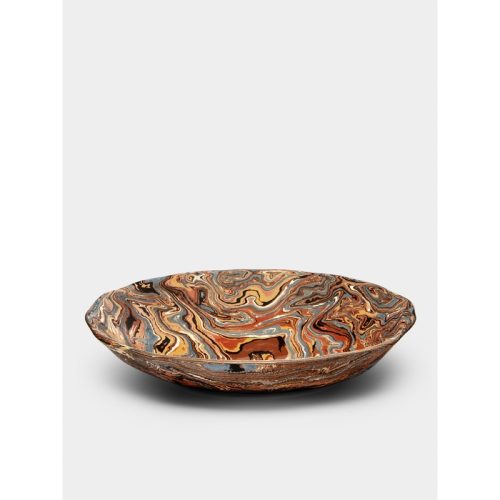 Marbled Ceramic Oval Serving Bowl