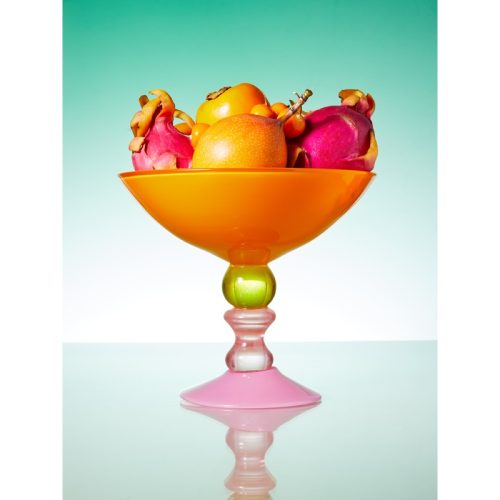 Miami Hand-Blown Glass Footed Bowl