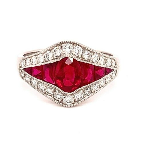 Platinum 2.79 Carat Finest Genuine Natural Ruby Ring (#J4865)