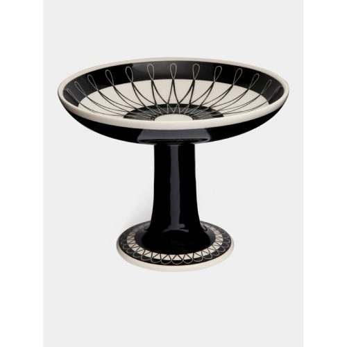 Ritzen Hand-Painted Ceramic Pedestal Serving Bowl