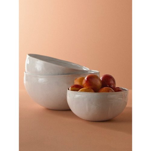 Simple Hand-Glazed Ceramic Salad Bowls (Set of 3)
