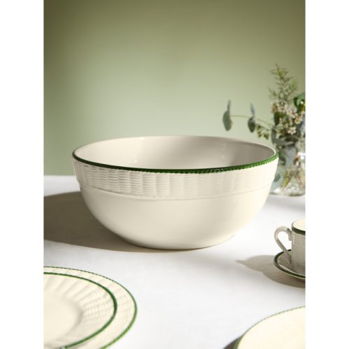 Wicker Hand-Painted Ceramic Large Salad Bowl
