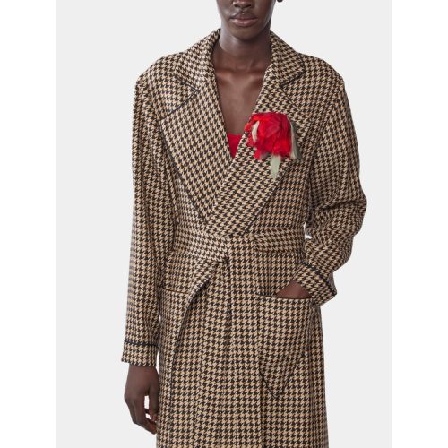 Wool Houndstooth Robe