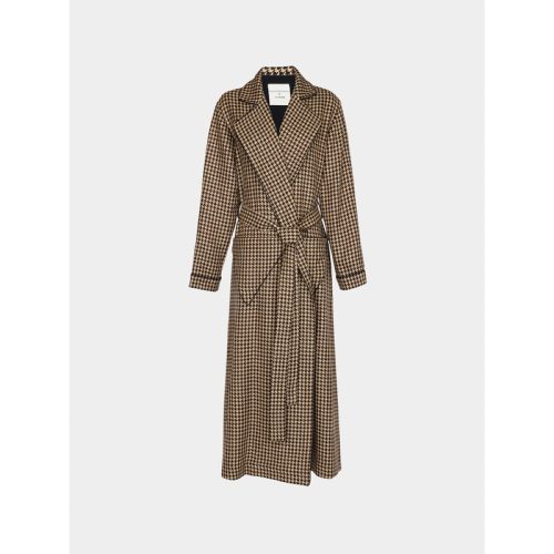 Wool Houndstooth Robe | Size: L