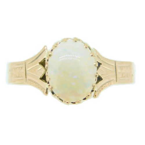 10k Rose Gold 1ct Genuine Natural Opal Ring (#J4133)