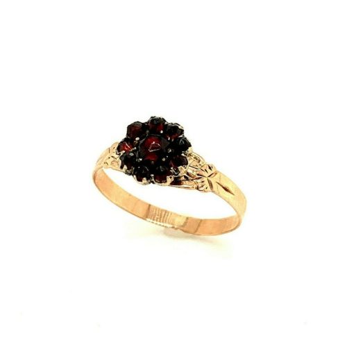 10k Yellow Gold Genuine Natural Bohemian Garnet Ring (#J4791)