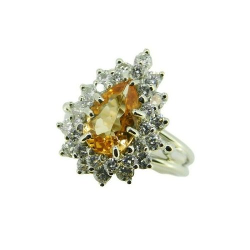 14k Gold 1.68ct Genuine Natural Precious Topaz and 3/4ct Diamond Ring (#J4730)