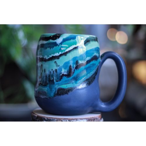 19-A Blue Stone PROTOTYPE Gourd Mug, 23 oz.