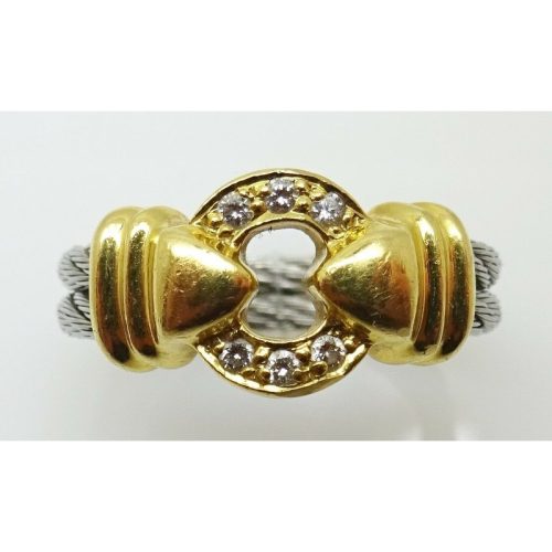 Charriol 18k Yellow and Steel Genuine Natural Diamond Ring (#J3230)