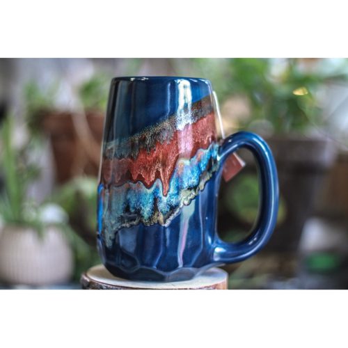 08-B Fire & Ice Notched Crystal Mug, 24 oz.
