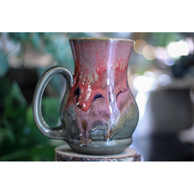 11-B Pink & Grey PROTOTYPE Barely Flared Acorn Mug, 22 oz.