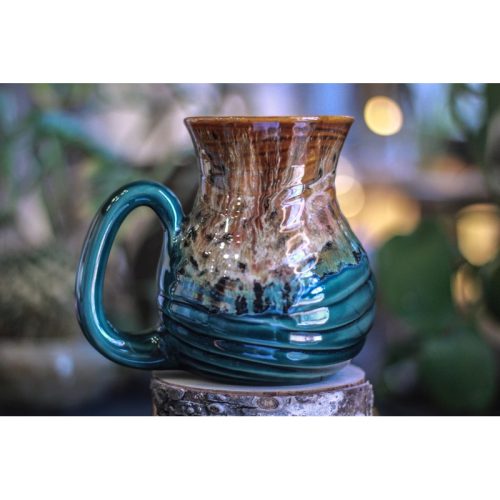 14-E Molten Cheetah Flared Textured Notched Mug, 21 oz.