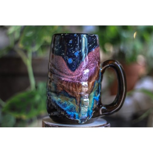 25-B Starry Night Textured Acorn Mug, 23 oz.